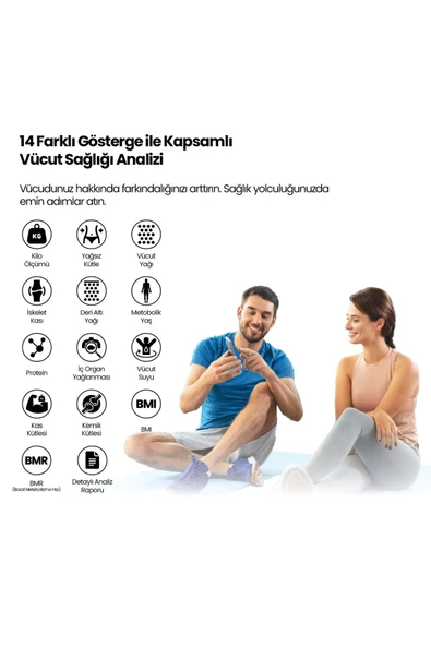 Relux RBS6000 Akıllı Vücut Analiz Tartısı ,Bebek  Evcil Hayvan Atlet Modu, 8 Elektrot BIA Teknolojisi, Yağ, Sıvı, Kas, Kilo Ölçer - 3