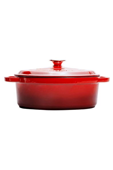 Sürel Aroma Kapak Kırmızı Oval Döküm Tencere 23x29 - 5