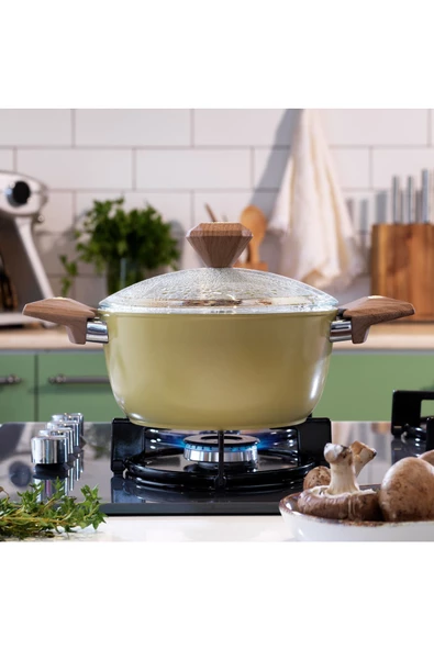 Schafer Fiesta Seramik Derin Tencere 24 Cm-Yeşil - Resim 2