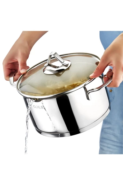 OMS 10 Parça Silindir Tencere Seti 1057 - Resim 4