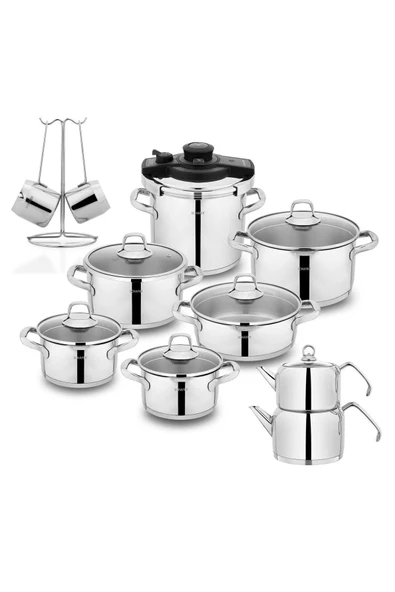 Schafer Jewel Çelik Çeyiz Seti-18 Parça-ınox - Resim 2