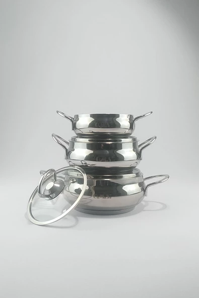 Oms Baby Mini Sağlıklı Çelik Tencere Seti - Küre - Resim 2
