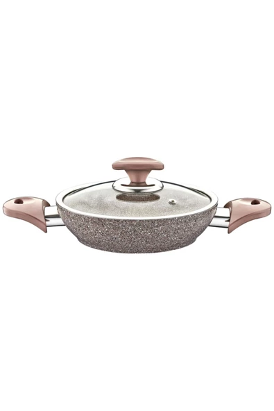 OMS O.m.s Granit Sahan 18*5cm Cam Kapaklı Gri