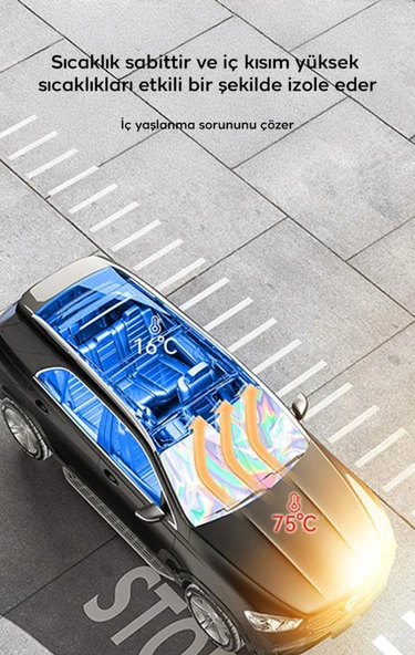 Coofbe Nano Buz Özellikli 40*70Cm Araç Ön Cam Güneşliği Araç Güneş Koruyucu Oto Ön Cam Güneşlik - 5