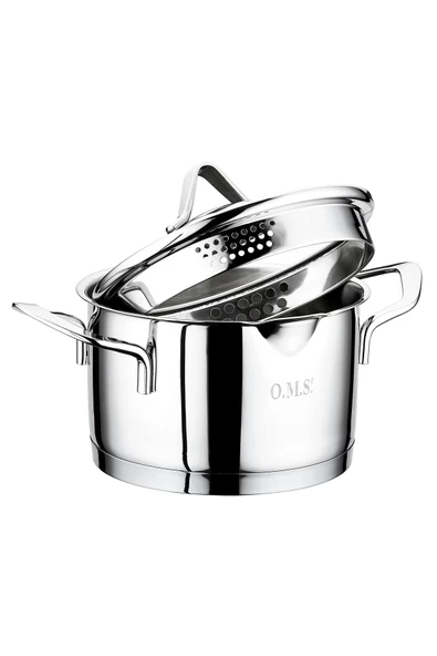 OMS 10 Parça Silindir Tencere Seti 1057 - Resim 3