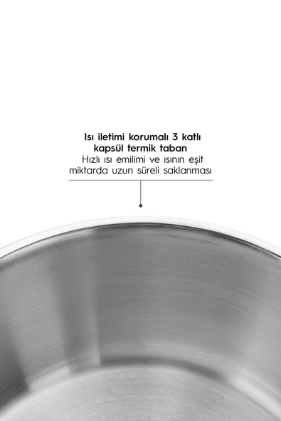 Nehir Silver Klasik 6 Parça Derin Çelik Tencere Seti - 5