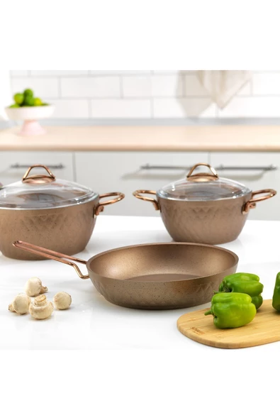 Schafer New Range Yanmaz Yapışmaz Çeyiz Seti-11 Parça-bakır - 3