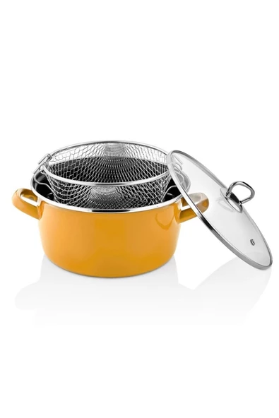Paçi Emaye Kızartma Tenceresi 22 Cm 4.5 Lt Sarı