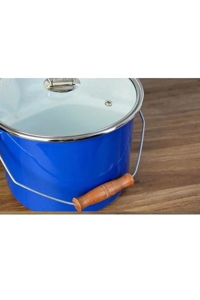 ERGENÇLER Paçi 20cm Mavi 5.25 Lt Emaye Bakraç Yoğurt Tenceresi - 2