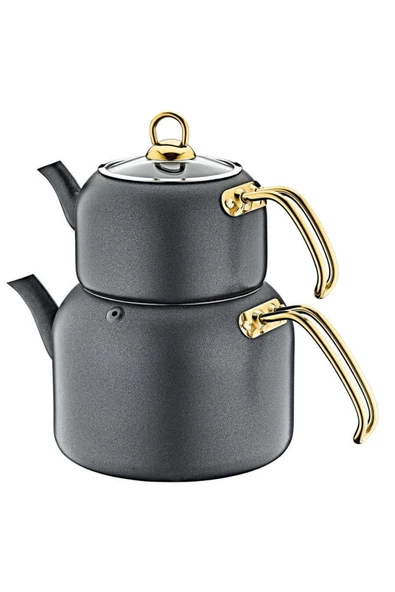 Oms 3519 Granit 16 Parça Çeyiz Tencere Seti -antrasit - Resim 3