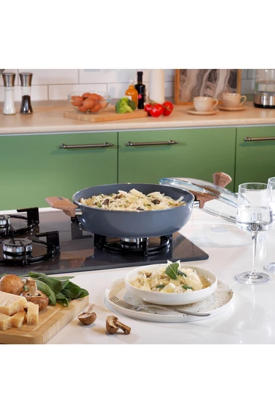 Schafer Fiesta 24 Cm Seramik Basık Tencere-Siyah - Resim 2