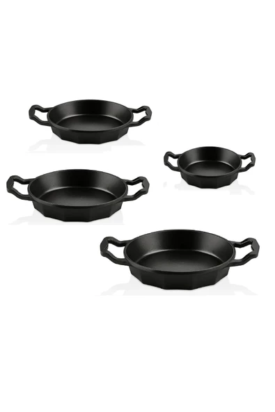 OMS Dodeca 3725 - 4 lü Bio Granit, Döküm, Kapaksız Sahan Seti 16-18-20-22cm
