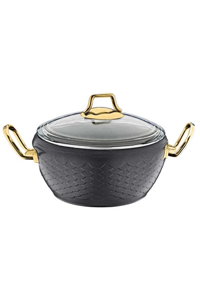 Oms 3519 Granit 16 Parça Çeyiz Tencere Seti -antrasit - Resim 6