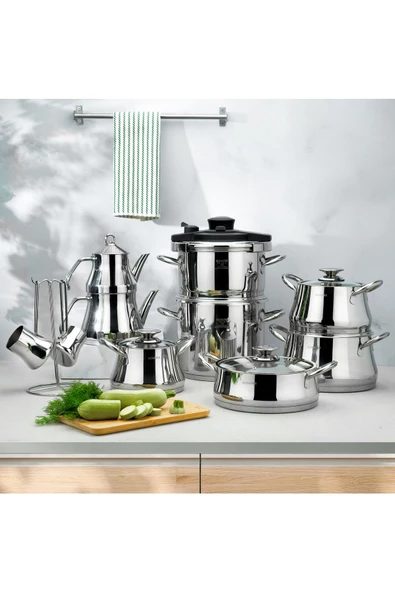 Schafer Caldron Çelik Çeyiz Seti 18 Parça-ınox
