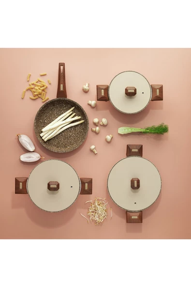 Schafer Toscana Döküm Tencere Seti 7 Parça-Krem ürün görseli 1