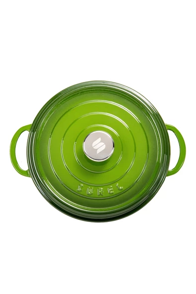 Sürel Aroma Kapak Yeşil Yuvarlak Döküm Tencere 28 Cm - Resim 4