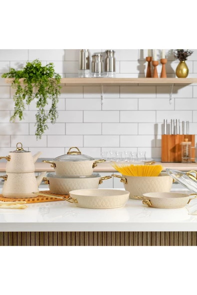 Schafer New Range Yanmaz Yapışmaz Çeyiz Seti-11 Parça-beyaz