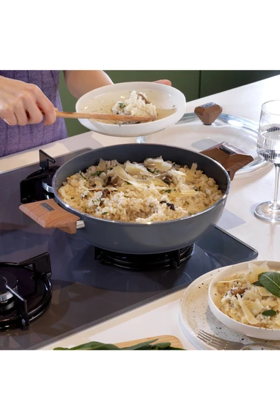 Schafer Fiesta 24 Cm Seramik Basık Tencere-Siyah - Resim 3