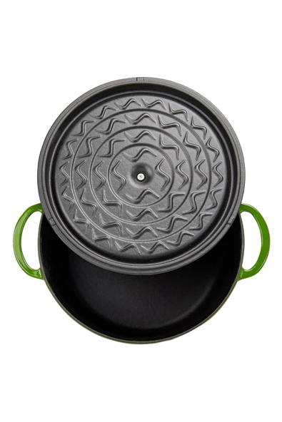 Sürel Aroma Kapak Yeşil Yuvarlak Döküm Tencere 28 Cm - Resim 3