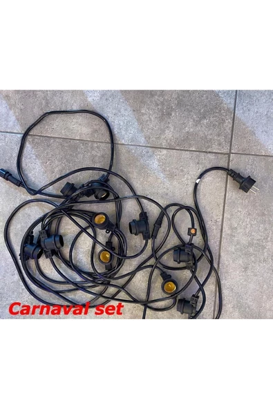 10 Metre Dış Mekan Eklenebilir Su Geçirmez Karnaval Set 20 Duylu Duy Takımı - 4