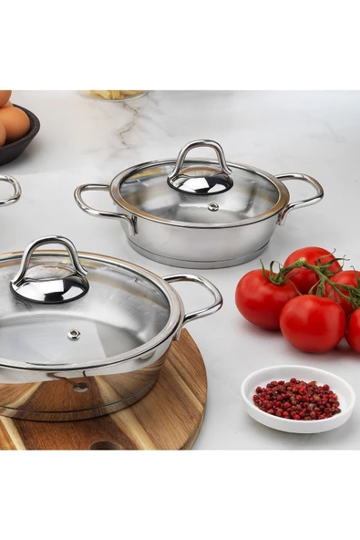 Schafer Eva Çelik Sahan Seti-6 Prç.-Inox - Resim 2