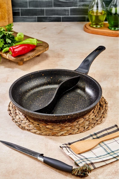 Cooker CKR3373  İki Bölmeli Döküm Granit Tava-32cm Siyah - 3