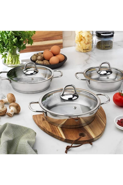 Schafer Eva Çelik Sahan Seti-6 Prç.-Inox
