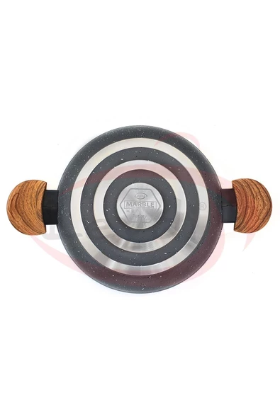 Leydi Marble Natura Granit Sahan Yumurta Tavası 18 Cm - 20 Cm - 22 Cm Set - 2
