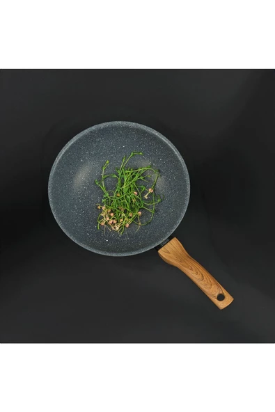 Leydi Marble Natura Granit Wok Tava 26 Cm - 2
