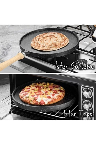 Altunay Hamarat Derin Döküm Granit Gözleme-ızgara Tavası 35 Cm - Resim 3