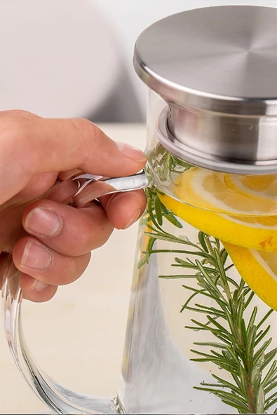 Şener Paçi 1400ml Metal Kapaklı Merida Cam Sürahi - 5