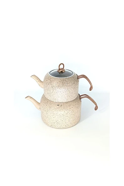 OMS 8250 ANDIAMO - (L) Boy - 4 Parça - Bio Granit, Sağlıklı PFOA, PTFE Free Çaydanlık Seti Kum Beji - 3