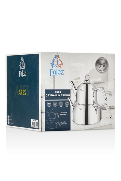 FALEZ Ares Orta Boy Çelik Çaydanlık Takımı - 6