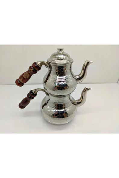 BYBİLAL Dövme Bakır Çaydanlık Küçük Boy Kalaylı - Resim 3