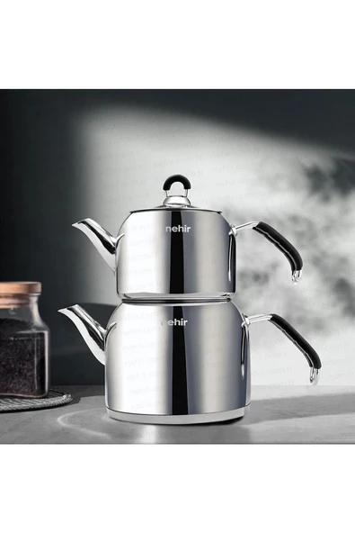 Nehir Modern Mini Çelik Çaydanlık Takımı