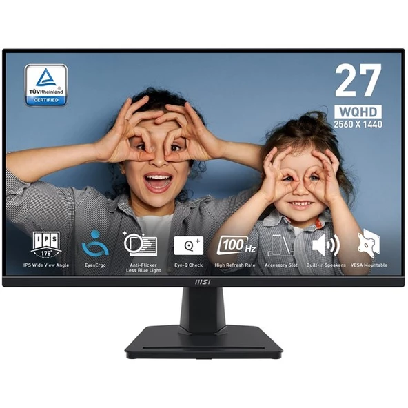 MSI 27" VA PRO MP275Q 1MS 100HZ HDMI-DP EV OFİS MONİTÖRÜ 2560X1440