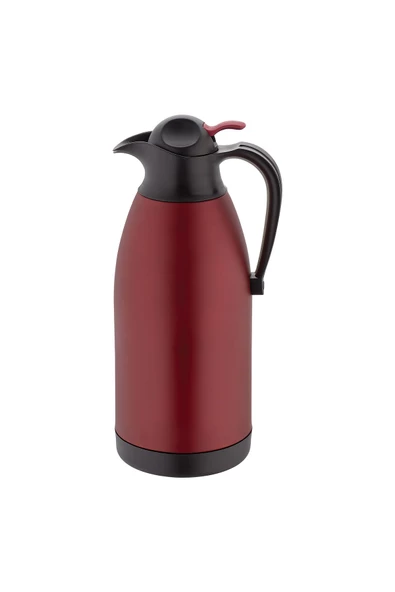 OMS PASLANMAZ 3281 - 2 Parça - Paslanmaz Çelik, 2,0 Litre Sıcak, Soğuk, Termos Kırmızı Gövde, Siyah Detay - 3