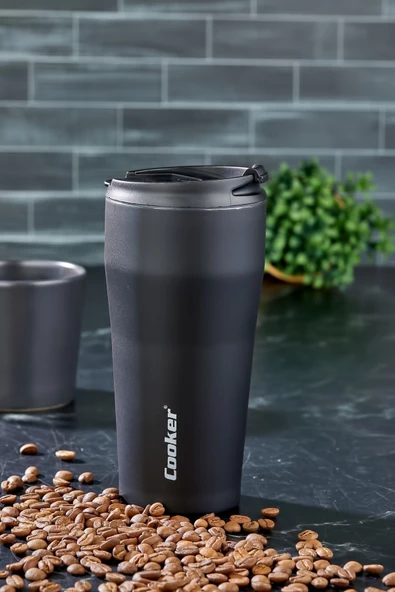 Cooker 0,40 Ml Çift Kat Paslanmaz Çelik Termos ( Çay Kahve Piknik Kamp Outdoor Ofis Otel Kafe Okul ) - 3