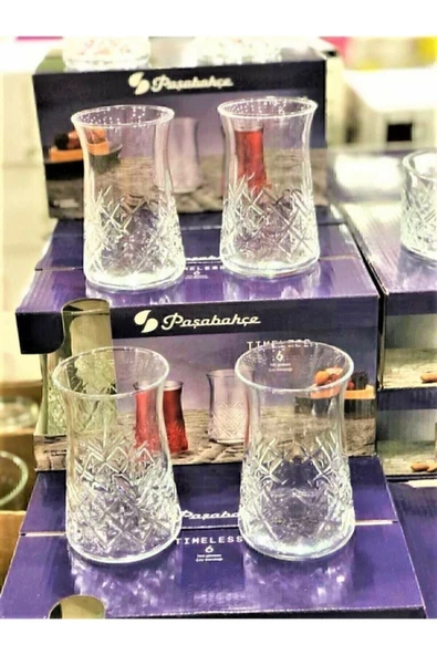 Paşabahçe 12'Li Timeless Çay Bardağı Kristal Kesme Bardak Sadece Bardak