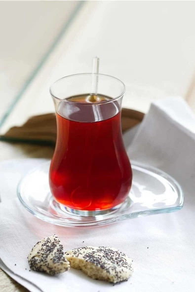 LAV Eva Çay Takımı Çay Seti Çay Bardağı Ve Tabağı 12 Parça - 2