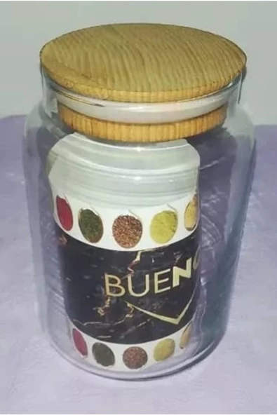 BUENOS Bambu Kapaklı Cam Kavanoz 500ml