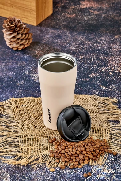 Cooker 0,40 Ml Çift Kat Paslanmaz Çelik Termos ( Çay Kahve Piknik Kamp Outdoor Ofis Otel Kafe Okul ) - 5