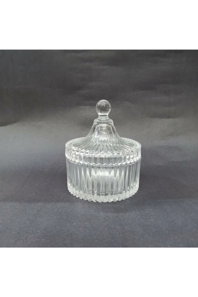 Sağlam Lüx Orta Boy Kesme Kapaklı Cam Şekerlik 14x6cm - 2