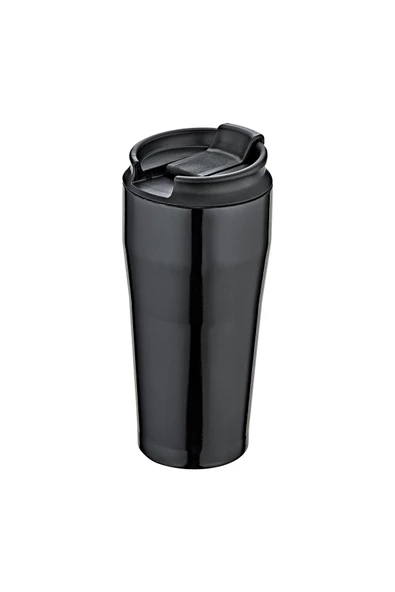 O M S Collection 3290 - 2 Parça - Paslanmaz Çelik, Sıcak Ve Soğuk, Bardak Termos, Mug Siyah Gövde, Siyah Detay - 2
