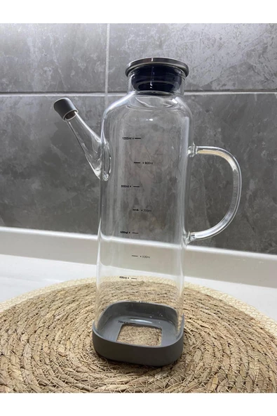 Paçi Metal Kapaklı 2 Adet Borosilikat Cam Yağdanlık Sirkelik Silikon Altlık 1000 ml - 2