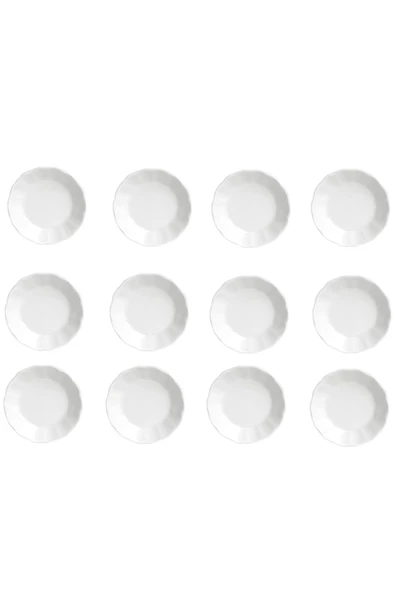 Porland Sade Beyaz Çay Tabağı 12cm 12'li
