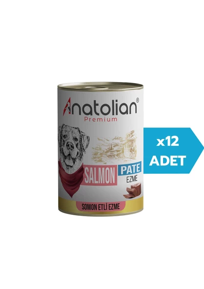 Anatolian Premium Adult Salmon Pate Yetişkin Somonlu Ezme Köpek konservesi 400 gr x 12 Adet