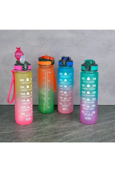 ERGENÇLER H2O Fit Gökkuşağı Pipetli Matara 1 Lt - 2