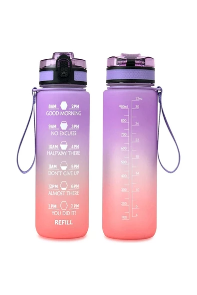ERGENÇLER H2O Fit Gökkuşağı Pipetli Matara 1 Lt - 3