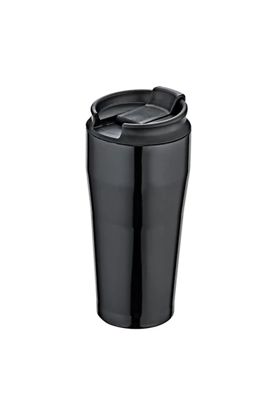 O M S Collection 3290 - 2 Parça - Paslanmaz Çelik, Sıcak Ve Soğuk, Bardak Termos, Mug Siyah Gövde, Siyah Detay - 3